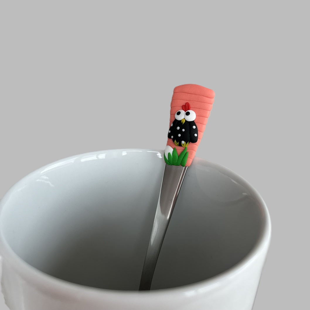 Dezertní/dětská vidlička s motivem slepičky