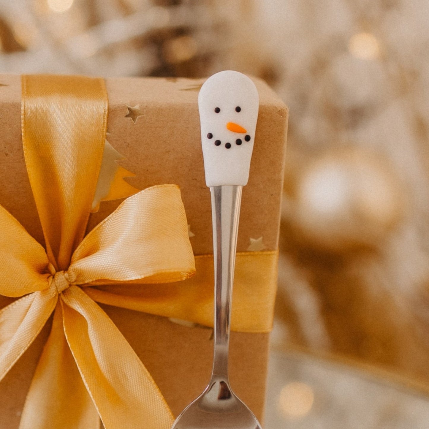 Mocca lžička s motivem minimalistického sněhuláka