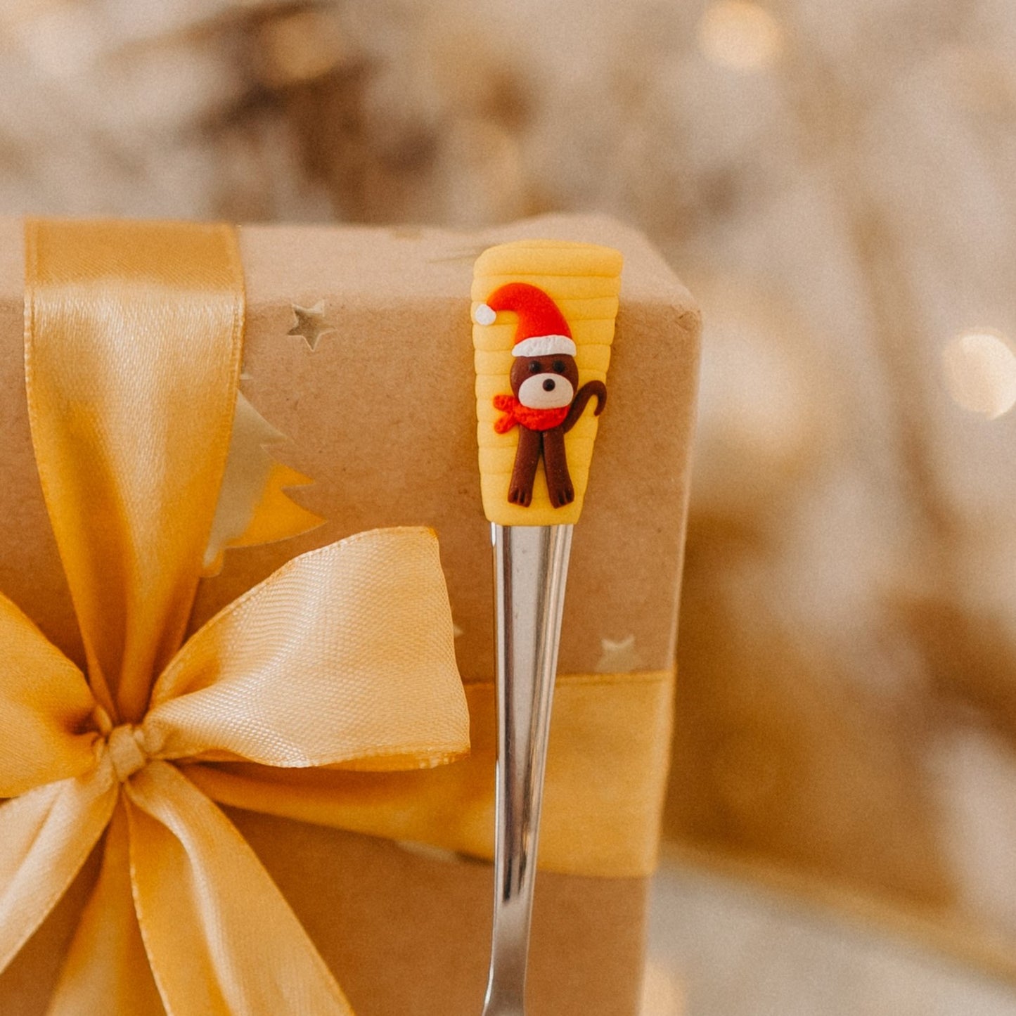 Kávová lžička s motivem vánočního medvídka