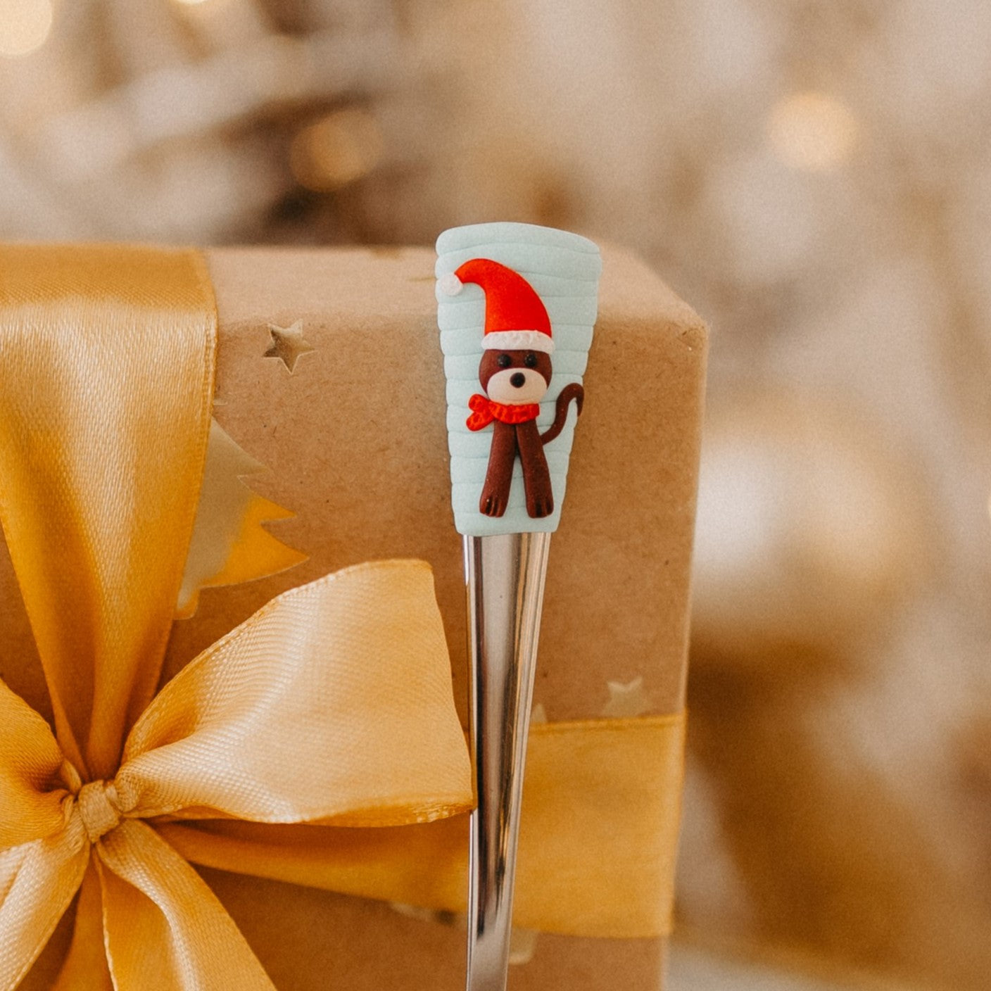 Mocca lžička s motivem vánočního medvídka