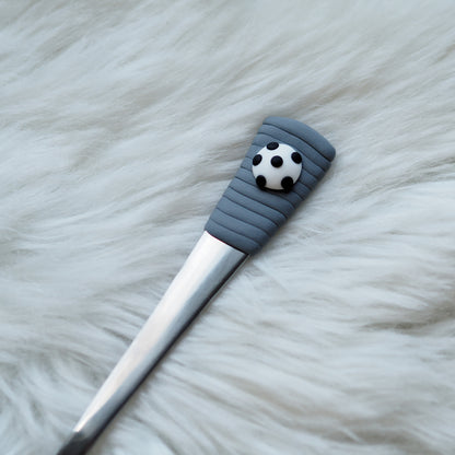 Dezertní/dětská vidlička s motivem fotbalového míče